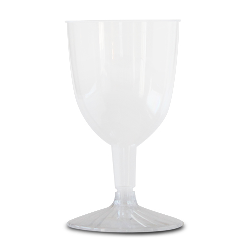 clear plastic wine goblets
